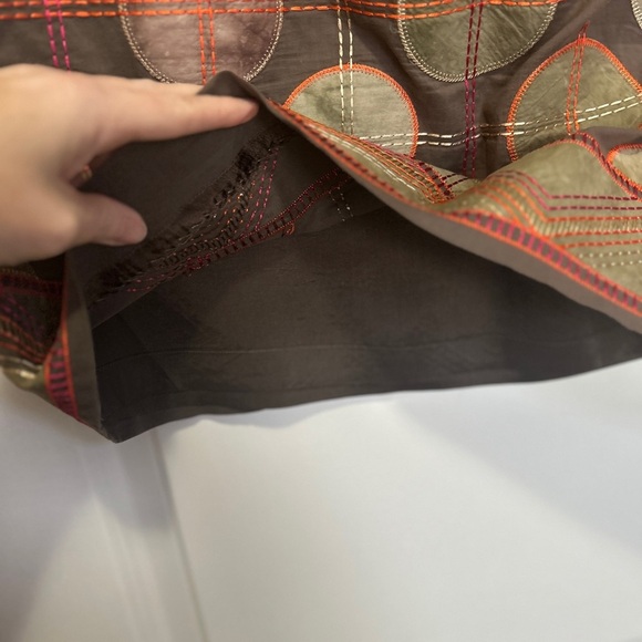 Embroidered Brown and Pink Skirt - Picture 3 of 4